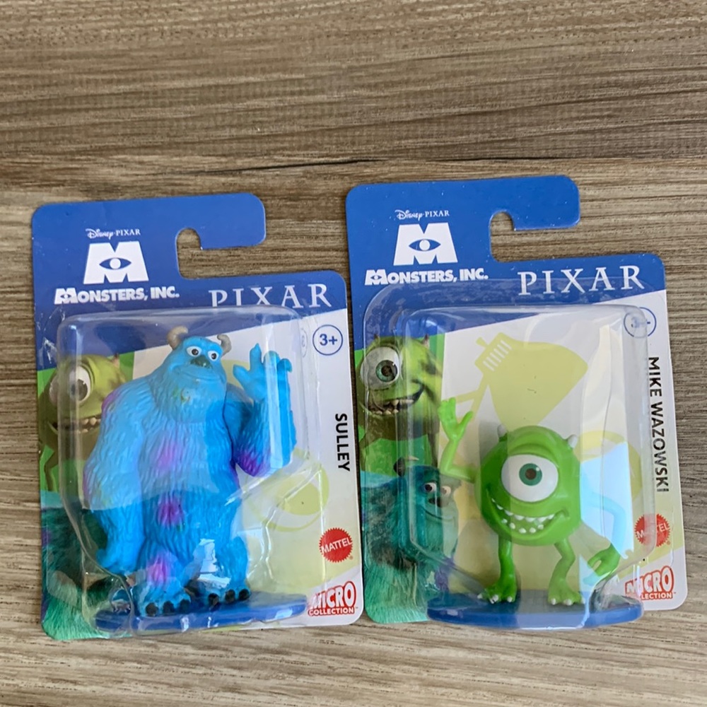 Monsters Inc Sulley & Mike Wazowski Disney Pixar Mattel Micro Collection Figure